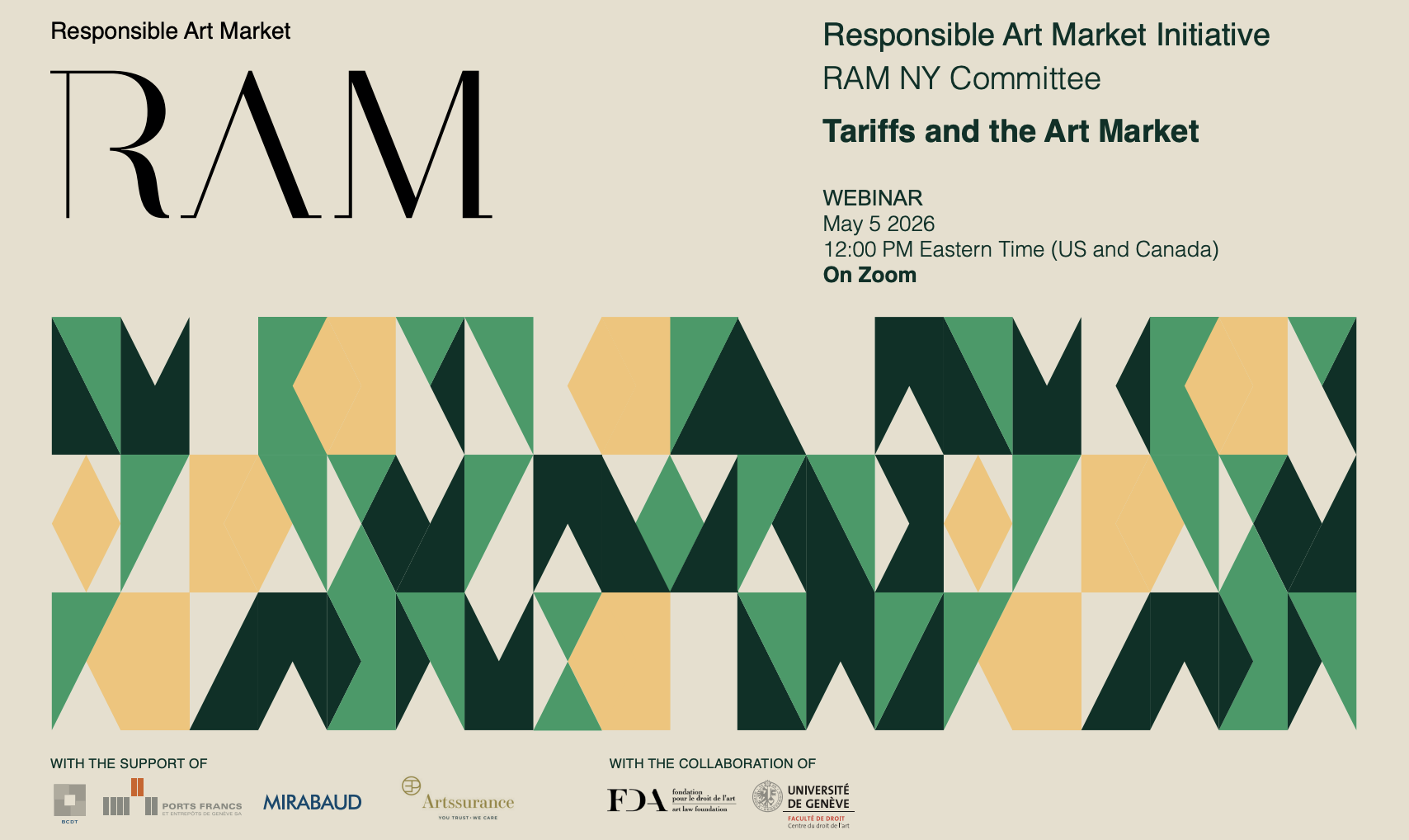 RAM NY Committee Webinar – Tariffs and the Art Market